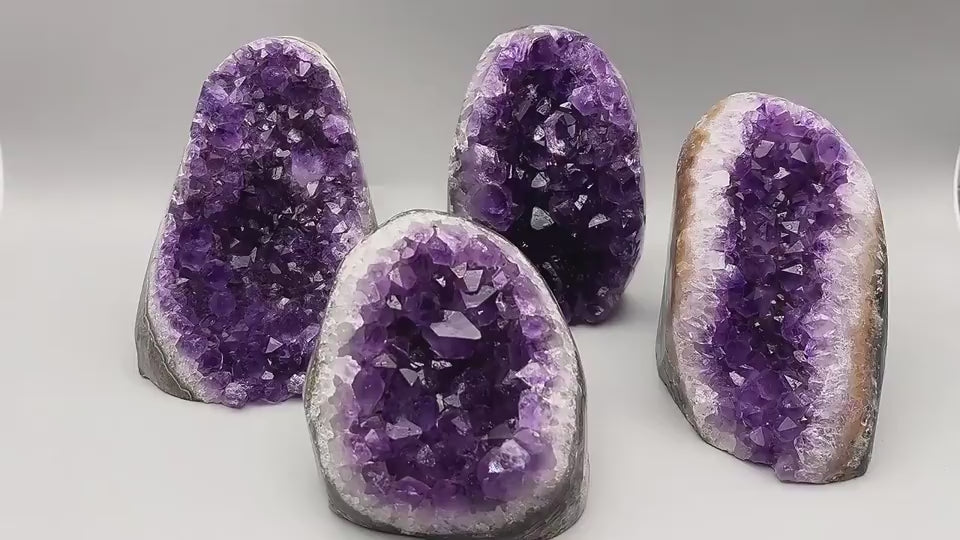 Natural Ametista Amethyst Geode Quartz Cluster Crystal Specimen Energy Healing Thunder Egg